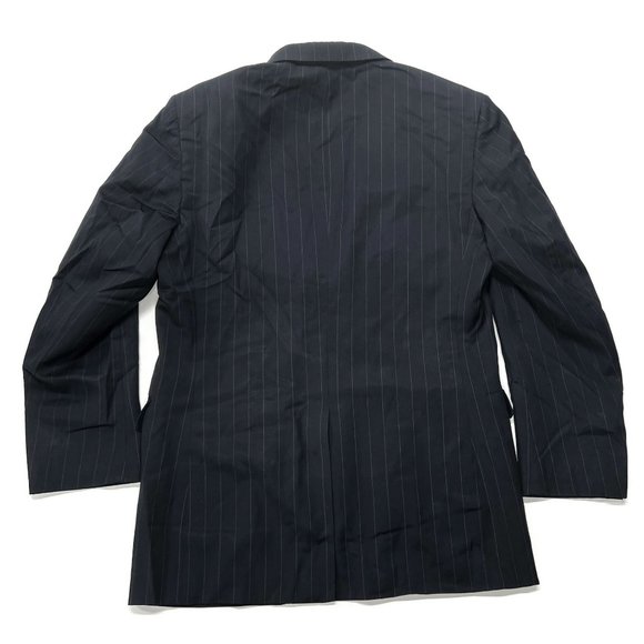 Jos A Bank Suit Jacket Mens 39R Wool Travelers Blue Striped - Picture 5 of 9